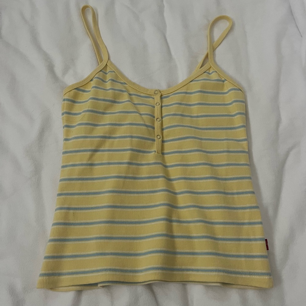 Levi's Yellow Spaghetti Strap Fitted Camisole